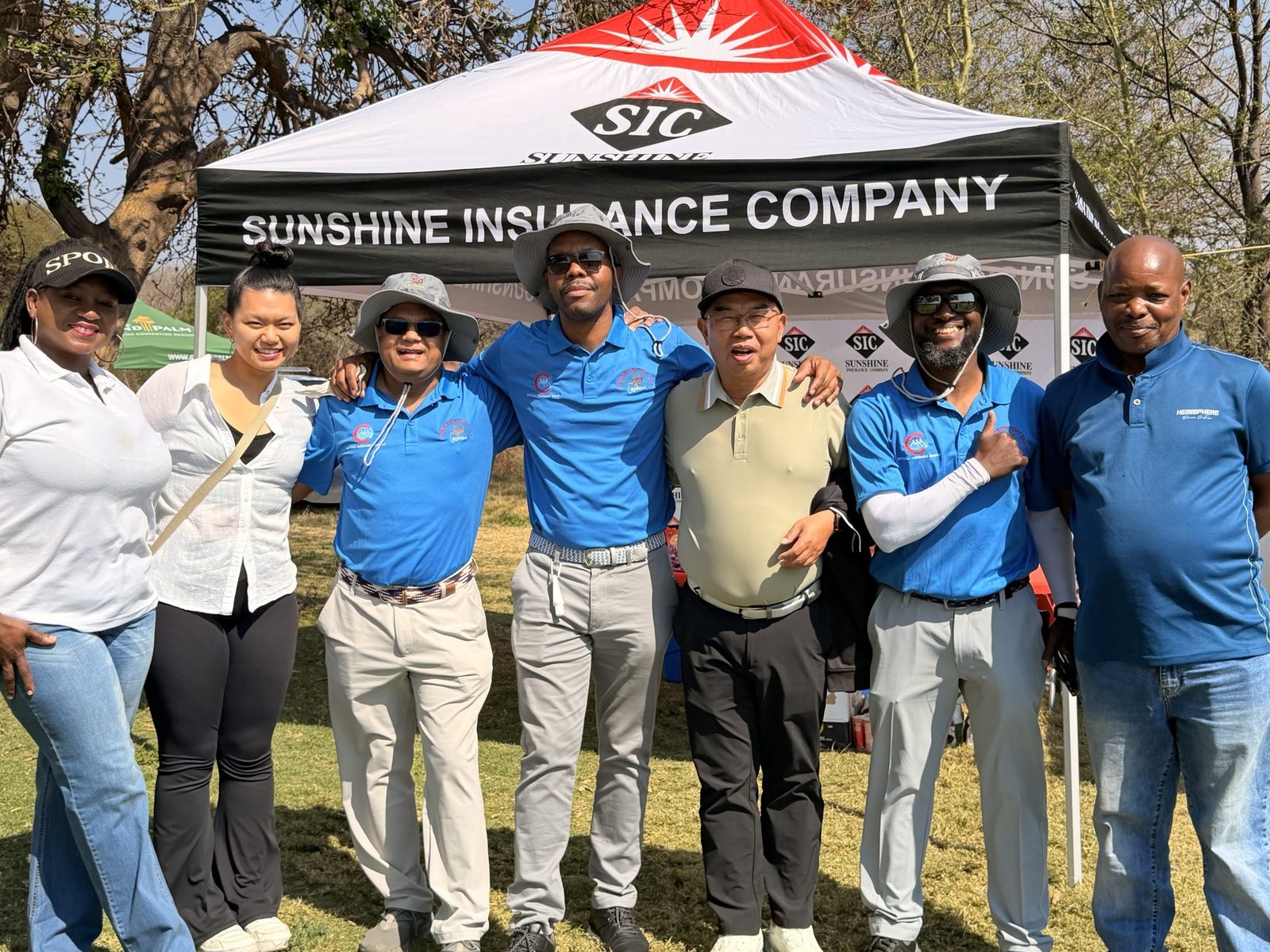 The Sunshine Insurance team at a company-sponsored golf day in Botswana